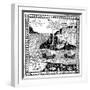 Christopher Columbus 'Discovering America, Woodcut, 1493-null-Framed Giclee Print