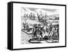 Christopher Columbus, Genoese Explorer, Discovering America, May 1492-Theodor de Bry-Framed Stretched Canvas