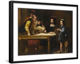 Christopher Columbus in the Convent of La Rábida Explaining His Intended Voyage, 1834-David Wilkie-Framed Giclee Print