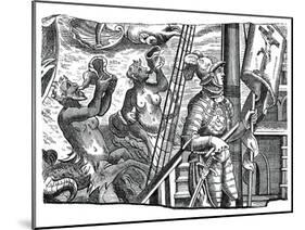 Christopher Columbus on Board His Ship, During His First Voyage to the West, 16th Century-Joannes Stradanus-Mounted Giclee Print
