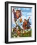 Christopher Columbus Planting the Spanish Royal Standard on the Newly Found Land of America-Peter Jackson-Framed Giclee Print