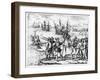 Christopher Columbus Receiving Gifts from the Cacique, Guacanagari-Theodor de Bry-Framed Giclee Print