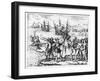 Christopher Columbus Receiving Gifts from the Cacique, Guacanagari-Theodor de Bry-Framed Giclee Print