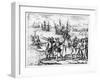 Christopher Columbus Receiving Gifts from the Cacique, Guacanagari-Theodor de Bry-Framed Giclee Print