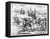 Christopher Columbus Receiving Gifts from the Cacique, Guacanagari-Theodor de Bry-Framed Stretched Canvas