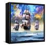 Christopher Columbus's Fleet-null-Framed Stretched Canvas