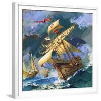 Christopher Columbus's Santa Maria-English School-Framed Giclee Print