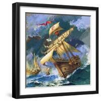 Christopher Columbus's Santa Maria-English School-Framed Giclee Print