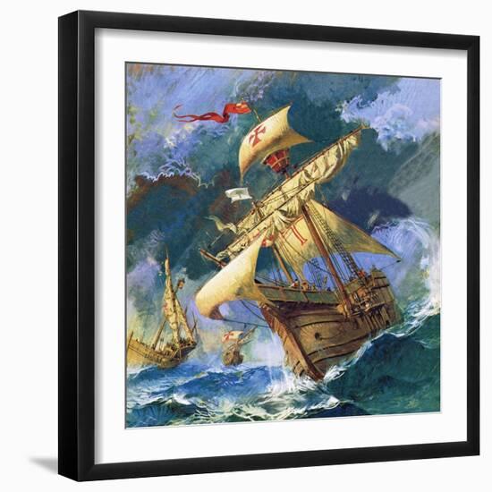 Christopher Columbus's Santa Maria-English School-Framed Giclee Print