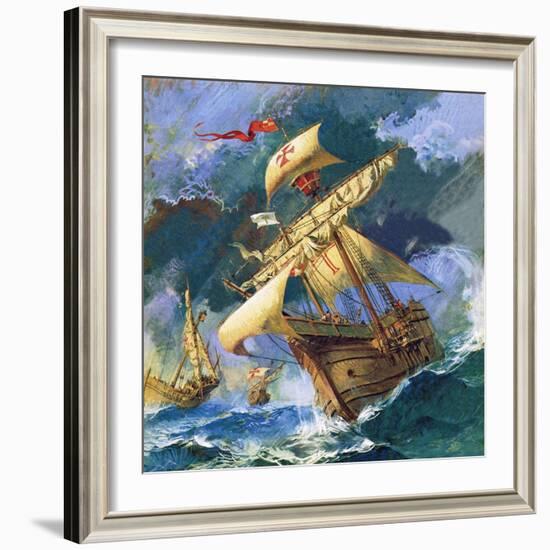 Christopher Columbus's Santa Maria-English School-Framed Giclee Print