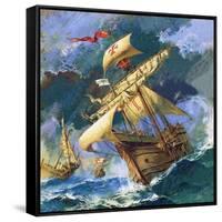 Christopher Columbus's Santa Maria-English School-Framed Stretched Canvas