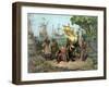 Christopher Columbus Taking Possession of the New Country-Stocktrek Images-Framed Art Print