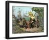 Christopher Columbus Taking Possession of the New Country-Stocktrek Images-Framed Art Print