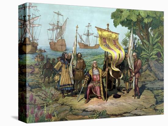 Christopher Columbus Taking Possession of the New Country-Stocktrek Images-Stretched Canvas