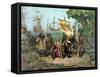 Christopher Columbus Taking Possession of the New Country-Stocktrek Images-Framed Stretched Canvas