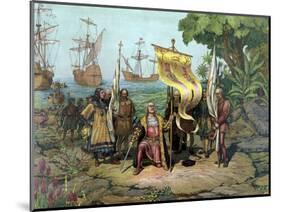 Christopher Columbus Taking Possession of the New Country-Stocktrek Images-Mounted Art Print