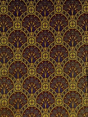 Curtain, Detail, Jacquard-Woven Silk and Wool, Yorkshire, England, 1870