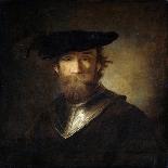 An Old Soldier in a Black Beret, 17th Century-Christopher Paudiss-Framed Stretched Canvas