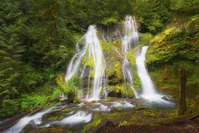 USA, Washington State, Gifford Pinchot National Forest. Panther Creek Falls along Panther Creek.