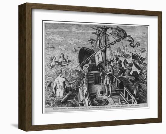 Christophorus Columbus Ligur (Americae Retecti), 1591-Philipp Galle-Framed Giclee Print