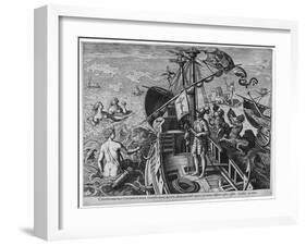 Christophorus Columbus Ligur (Americae Retecti), 1591-Philipp Galle-Framed Giclee Print