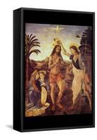 Christs Baptism I-Leonardo da Vinci-Framed Stretched Canvas