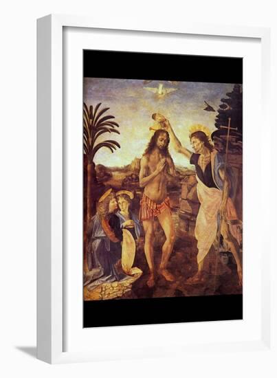 Christs Baptism I-Leonardo da Vinci-Framed Art Print