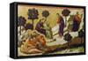 Christus Und Die Schlafenden Juenger Am Oelberg-Duccio di Buoninsegna-Framed Stretched Canvas