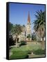 Christuskirche (Lutheran Christian Church) and Parliament Gardens, Windhoek, Namibia, Africa-Gavin Hellier-Framed Stretched Canvas