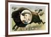 Chromolithographic print of a herd of buffalo running with a portrait of Buffalo Bill Cody.-Vernon Lewis Gallery-Framed Art Print