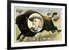 Chromolithographic print of a herd of buffalo running with a portrait of Buffalo Bill Cody.-Vernon Lewis Gallery-Framed Art Print