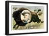Chromolithographic print of a herd of buffalo running with a portrait of Buffalo Bill Cody.-Vernon Lewis Gallery-Framed Art Print