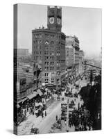Chronicle Building Clock Tower Dominates Market Street-null-Stretched Canvas