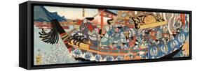 Chronicle of the Rise and Fall of the Minamoto and Taira Clans, Genpei Seisuiki-Yoshitsuya Utagawa-Framed Stretched Canvas