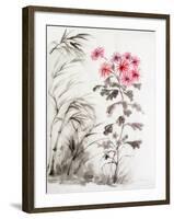 Chrysanthemum and Bamboo-Surovtseva-Framed Art Print