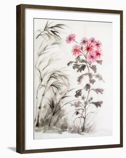 Chrysanthemum and Bamboo-Surovtseva-Framed Art Print