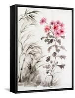 Chrysanthemum and Bamboo-Surovtseva-Framed Stretched Canvas