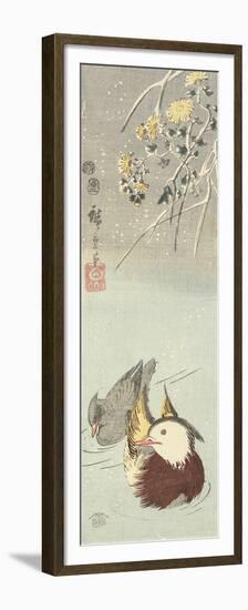 Chrysanthemum and Mandarin Ducks, February 1854-Utagawa Hiroshige-Framed Premium Giclee Print