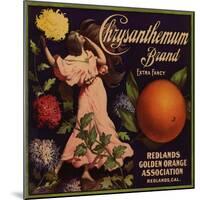 Chrysanthemum Brand - Redlands, California - Citrus Crate Label-Lantern Press-Mounted Art Print