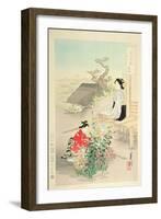 Chrysanthemum Garden', from the Series 'Beauties Competing with Flowers', 1893-Ogata Gekko-Framed Giclee Print