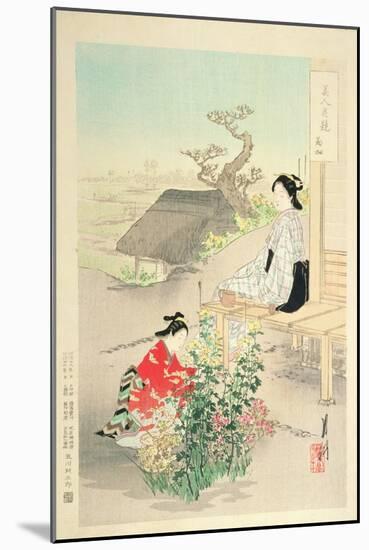 Chrysanthemum Garden', from the Series 'Beauties Competing with Flowers', 1893-Ogata Gekko-Mounted Giclee Print
