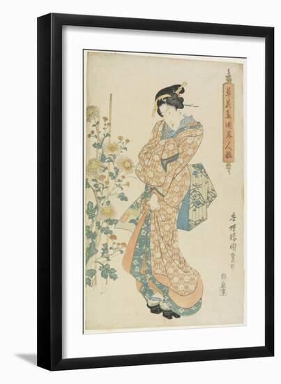 Chrysanthemums, 1830-1844-Utagawa Kunisada-Framed Giclee Print