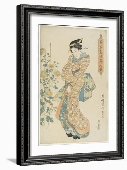 Chrysanthemums, 1830-1844-Utagawa Kunisada-Framed Giclee Print