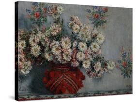 Chrysanthemums, 1878-Claude Monet-Stretched Canvas