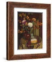 Chrysanthemums and Autumn Foilage; Chrysanthemes Et Feuillage D'Automne, 1922-Felix Edouard Vallotton-Framed Giclee Print