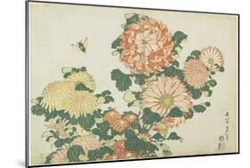 Chrysanthemums and Horsefly, C. 1832-Katsushika Hokusai-Mounted Giclee Print