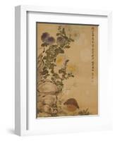 Chrysanthemums and Quail, 1702-Ma Yuanyu-Framed Giclee Print