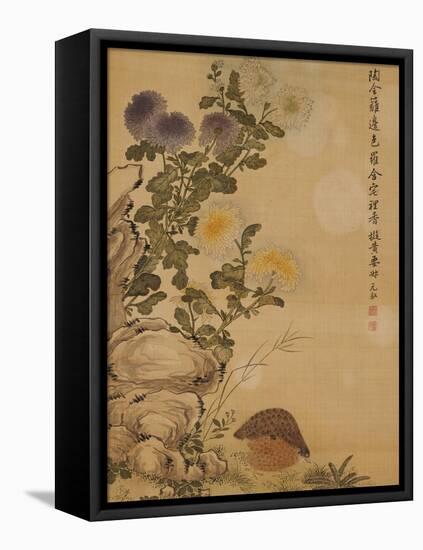 Chrysanthemums and Quail, 1702-Ma Yuanyu-Framed Stretched Canvas