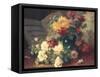 Chrysanthemums and Roses-Eugene Henri Cauchois-Framed Stretched Canvas