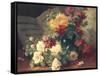 Chrysanthemums and Roses-Eugene Henri Cauchois-Framed Stretched Canvas